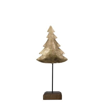 Deko Tannenbaum DORANA aus Metall, Holzfuß, gold, 10x8x28cm