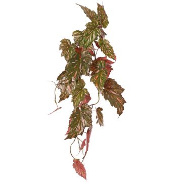 Kunstpflanze Begonia palmata OANFIR, Steckstab, hängend, rosa-grün, 90cm