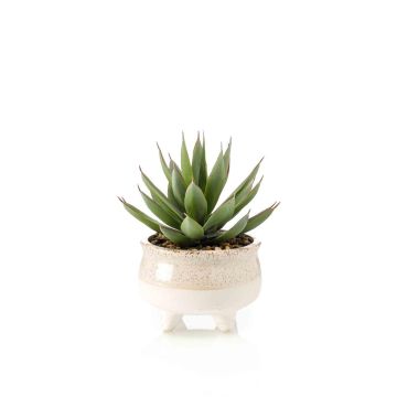 Künstliche Sukkulente Drachenbaum-Agave NORSHU im Dekotopf, grün-rot, 20cm