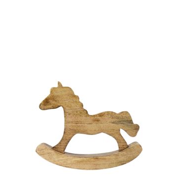 Deko Figur Schaukelpferd aus Holz LINDAL, natur, 17x2,5x14cm