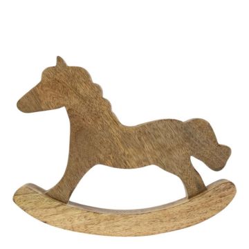Deko Figur Schaukelpferd aus Holz LINDAL, natur, 42x2,5x30cm