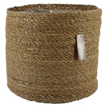 Blumen Korb AMPARO, Seegras, beige, 30cm, Ø32cm
