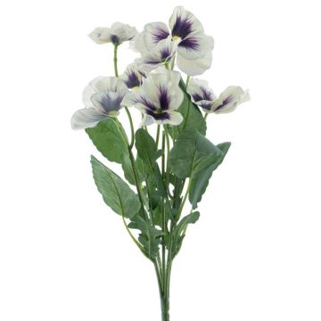 Kunstblume Stiefmütterchen REEVA, Steckstab, creme-violett, 35cm