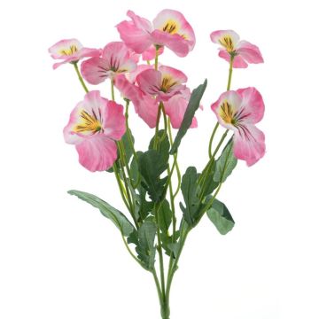 Kunstblume Stiefmütterchen REEVA, Steckstab, rosa-gelb, 35cm