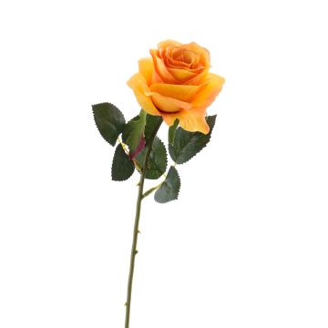 Textilblume Rose SIMONY, gelb-orange, 45cm, Ø8cm