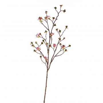 Künstlicher Ahornzweig JOACHIM mit Blüten, rosa-grün, 110cm