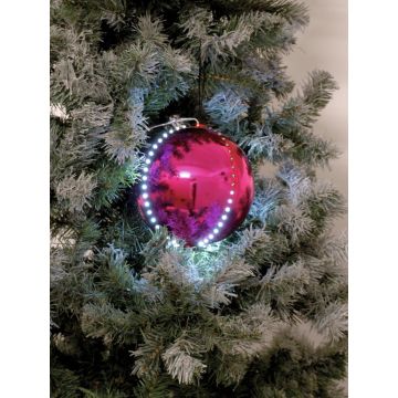 Christbaum Kugel LUVELIA mit LED, 5 Stück, glänzend pink, Ø8cm