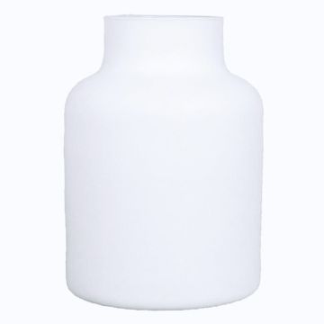 Glas Vase SIARA, weiß-matt, 20cm, Ø15cm