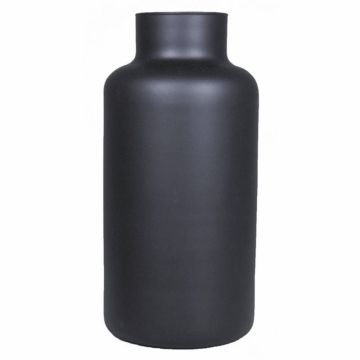 Glas Vase SIARA, schwarz-matt, 30cm, Ø15cm