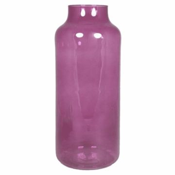 Glas Tisch Vase SIARA aus Glas, pink-klar, 35cm, Ø15cm