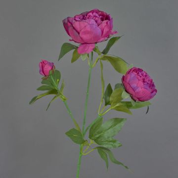 Kunstzweig Pfingstrose MEIRU, dunkelviolett, 70cm, Ø9-12cm