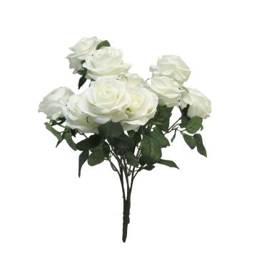 Dekoblume Rosenbusch KAILIN auf Steckstab, weiß, 40cm