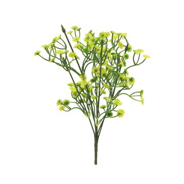 Kunstblume Schleierkraut Busch ZILIN, Steckstab, gelb-grün, 40cm