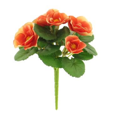 Künstliche Blume Begonie ZILING auf Steckstab, orange, 18cm