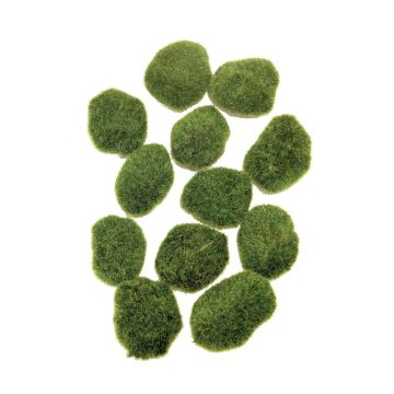 Künstliche Moos Steine LILUDA, 12 Stück, grün, 9cm