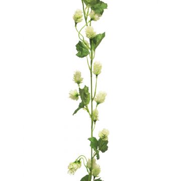 Künstliche Hopfengirlande MUYOU mit Blüten, creme, 180cm