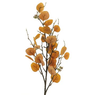 Dekozweig Eukalyptus YURUO mit Blüten, orange, 90cm