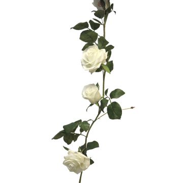 Kunstblumen Girlande Rose KAILIN, weiß, 145cm