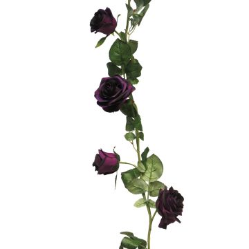 Kunstblumen Girlande Rose KAILIN, dunkelviolett, 145cm