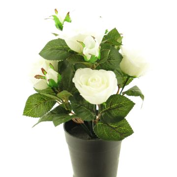 Künstliche Blume Rose ZHIXIAO im Dekotopf, creme, 25cm
