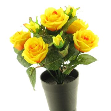 Künstliche Blume Rose ZHIXIAO im Dekotopf, gelb, 25cm