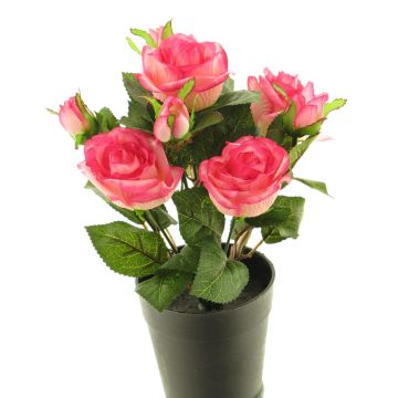 Künstliche Blume Rose ZHIXIAO im Dekotopf, rosa, 25cm