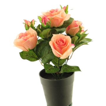Künstliche Blume Rose ZHIXIAO im Dekotopf, lachs, 25cm