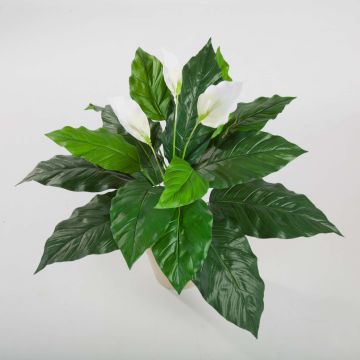 Kunst Spathiphyllum ROMY mit Blüten, auf Steckstab, weiß, 70cm
