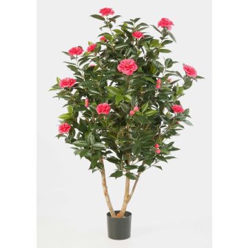 Plastikbaum Kamelienbaum KAORI, Echtstämme, mit Blüten, pink, 150cm