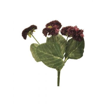 Kunstblume Bellis JINLIN auf Steckstab, dunkelviolett, 20cm