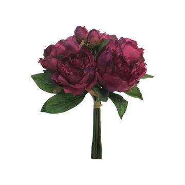 Künstlicher Blumenstrauß Pfingstrose LINYUAN, dunkelviolett, 35cm