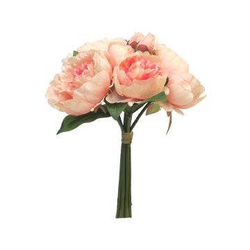 Künstlicher Blumenstrauß Pfingstrose LINYUAN, lachs-rosa, 35cm