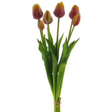 Künstlicher Tulpenstrauß LONA, lila-gelb, 45cm, Ø15cm