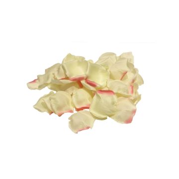Satin Rosenblätter JINHUI, weiß-rosa, 60 Stück