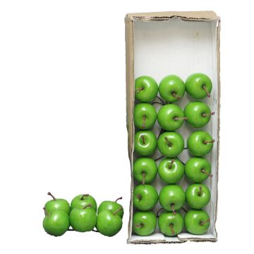 Künstliche Äpfel YANWEN, 24 Stück, glänzend-hellgrün, 2,7cm, Ø3,2cm