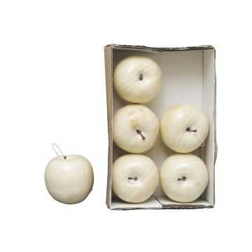 Künstliche Äpfel SHIMAN, 6 Stück, weiß, Ø9cm