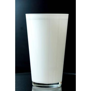 Weiße Vase SALLY aus Glas, konisch, 22cm, Ø13cm