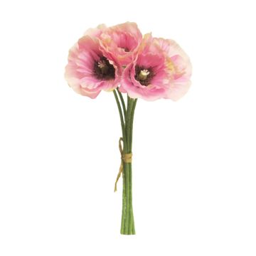 Kunst Mohnblumen Bund XIONG, rosa-creme, 30cm