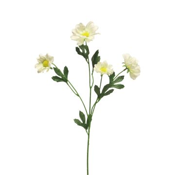 Kunstblumen Zweig Chrysantheme AJUAN, weiß, 60cm, Ø5-7cm