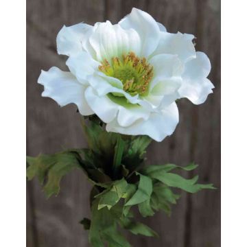 Kunstblume Anemone FRANCA, weiß, 35cm, Ø9cm