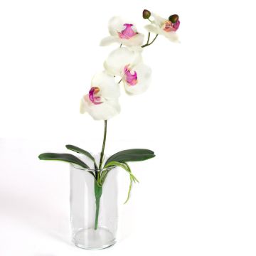 Kunst Phalaenopsis Orchidee MADOU, Steckstab, weiß-rosa, 40cm