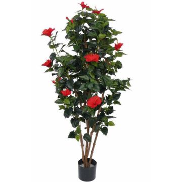 Kunstbaum Hibiskus HOSHIKO mit Blüten, rot, 180cm