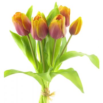 Künstlicher Tulpenstrauß LONA, lila-gelb, 30cm