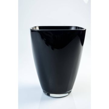 Blumen Vase YULE, Glas, schwarz, 13,5x13,5x17cm