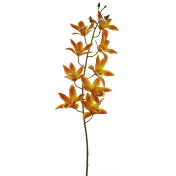 Dekozweig Cymbidium Orchidee YAMEI, orange-gelb, 80cm