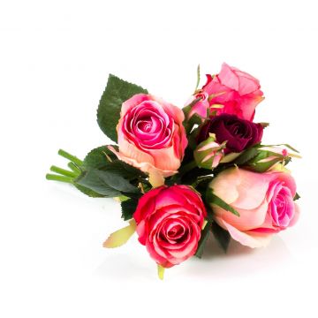 Künstlicher Rosenstrauß MOLLY, rosa-pink, 30cm, Ø15cm