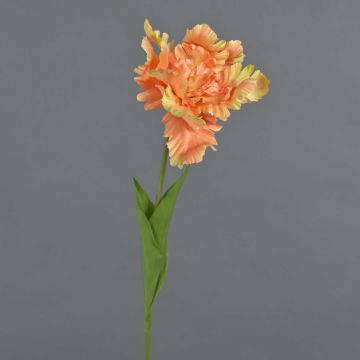 Künstliche Blume Papageientulpe ALISCHA, pfirsich-gelb, 70cm, Ø19cm