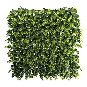 Künstliche Eukalyptus Matte / Hecke PADME, schwer brennbar, grün, 50x50cm