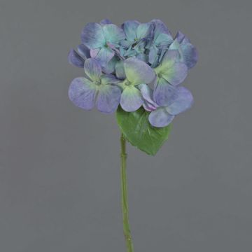 Hortensien Kunstblume CHIDORI, lila-blau-grün, 30cm, Ø13cm