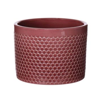 Keramik Pflanztopf CINZIA, Punktemuster, merlotrot, 17,5cm, Ø19cm